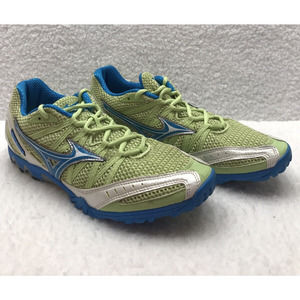 Mizuno Wave Kaze 3 Shoes Womens 10 W Green Blue Spiked Athletic Track Field